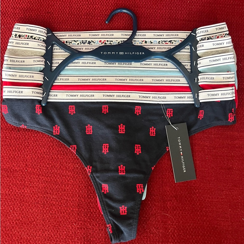 Tommy Hilfiger Cotton 5 Pk Thong Underwear Panties Size Medium NWT